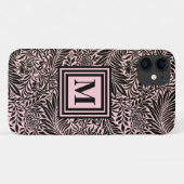 Chic Pale Botanic Foliage Muster Monogramm Case-Mate iPhone Hülle (Rückseite (Horizontal))