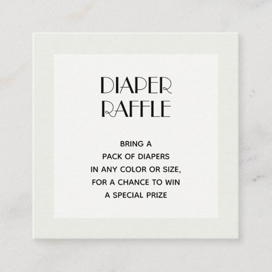 Chic Pale Green Baby Duschdusche Windeln Raffel Begleitkarte (Vorderseite)