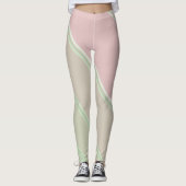 Chic Pale Green unter Pink Bandprint Leggings (Vorderseite)