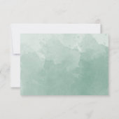 Chic Pale Green Watercolor Wedding Monogram UAWG RSVP Karte (Rückseite)