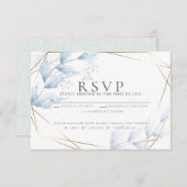 Chic Pale Lilac und Dusty Blue Foliage RSVP Karte (Vorne/Hinten)