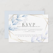 Chic Pale Lilac und Dusty Blue Foliage RSVP Karte (Vorne/Hinten)