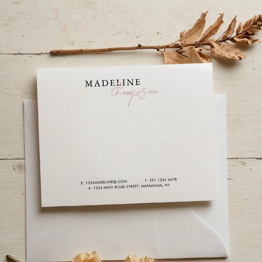 Chic Pale Pink Beige Giro Business Mitteilungskarte