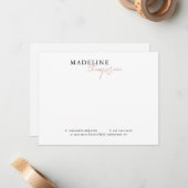 Chic Pale Pink Beige Giro Business Mitteilungskarte (Vorderseite/Rückseite Beispiel)