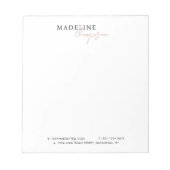 Chic Pale Pink Beige Giro Business Notizblock (Vorderseite)