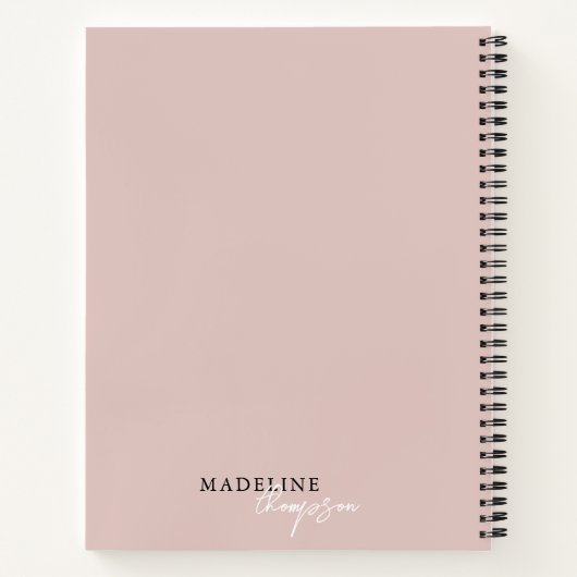 Chic Pale Pink Beige Script Typografie-Notebook Notizblock (Rückseite)