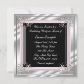 Chic Pale Pink Geburtstagsparty Einladung (Rückseite)