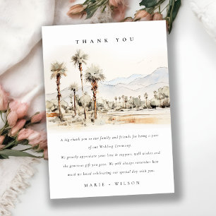 Chic Palm Springs California Landschaft Hochzeit Dankeskarte