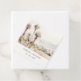 Chic Palm Springs California Landschaft Hochzeit Geschenkanhänger