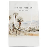Chic Palm Springs California Landschaft Hochzeit Mittlere Geschenktüte (Vorderseite)