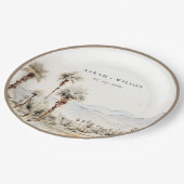 Chic Palm Springs California Landschaft Hochzeit Pappteller (Schrägansicht)