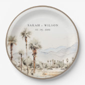 Chic Palm Springs California Landschaft Hochzeit Pappteller (Vorderseite)