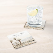 Chic Palm Springs California Landschaft Hochzeit Rechteckiger Pappuntersetzer (Vor Ort)