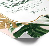 Chic palm strand pink Streifen Foto Gästebuch (Ecke)