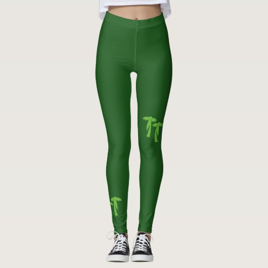 Chic Palm Trees - grün Leggings (Vorderseite)