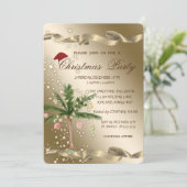 Chic Palm Weihnachtsbaum Firmenweihnachtsfest Part Einladung (Stehend Vorderseite)