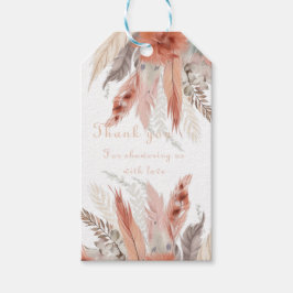 Chic Pampas Grass Baby Dusche Geschenkanhänger
