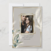 Chic Pampas Grass Foto Save the Date Einladung (Vorderseite)