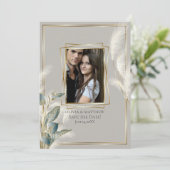 Chic Pampas Grass Foto Save the Date Einladung (Stehend Vorderseite)