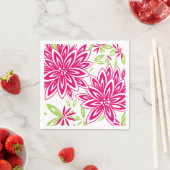 CHIC PAPIER NAPKIN_LOVELY HOT PINK/GREEN FLORAL SERVIETTE (Beispiel)