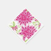 CHIC PAPIER NAPKIN_LOVELY HOT PINK/GREEN FLORAL SERVIETTE (Ecke)