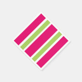 CHIC PAPIER NAPKIN_LOVELY HOT PINK/GRÜNE STREIFEN SERVIETTE (Ecke)
