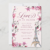 Chic Paris Cherry Blossom Pink Brautparty Einladung (Vorderseite)