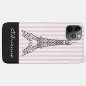 Chic Paris Eiffel Tower Doodle Personalisiert Case-Mate iPhone Hülle (Rückseite (Horizontal))