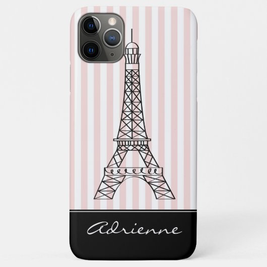 Chic Paris Eiffel Tower Doodle Personalisiert Case-Mate iPhone Hülle (Rückseite)