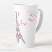Chic Paris Eiffel Tower Personalisiert 16 . Geburt Milchtasse (Rechte Ecke)
