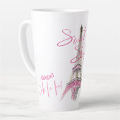 Chic Paris Eiffel Tower Personalisiert 16 . Geburt Milchtasse (Linke Ecke)