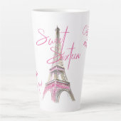 Chic Paris Eiffel Tower Personalisiert 16 . Geburt Milchtasse (Vorderseite)