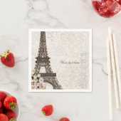 Chic Paris Eiffel Tower & Rose Elegantes Party Serviette (Beispiel)