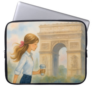 Chic Paris Girl by Arc de Triomphe Laptopschutzhülle