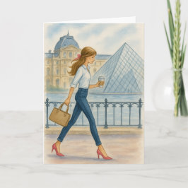 Chic Paris Girl by Louvre Karte