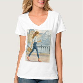 Chic Paris Girl by Louvre T-Shirt
