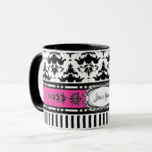 Chic Paris Streifen und Damaskus Fügen Sie Ihren N Tasse (Vorderseite Links)