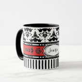 Chic Paris Streifen und Damaskus Fügen Sie Ihren N Tasse (Vorderseite Links)