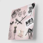 Chic Paris Vintage Fashion Quadratische Wanduhr (Winkel)