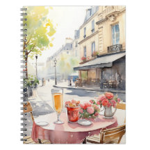 Chic Parisian Café Aquarellbild