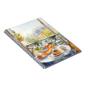 Chic Parisian Café Aquarellbild Notizblock (Rechte Seite)