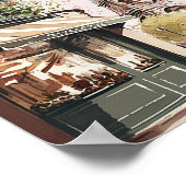 Chic Parisian Café Eiffel Tower Paris France Shop Poster (Ecke)