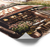 Chic Parisian Café Eiffel Tower Paris Frankreich S Poster (Ecke)