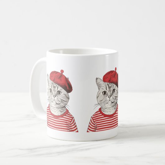 Chic Parisian Cat Tasse (Vorderseite Links)