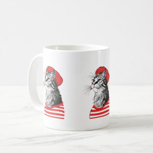 Chic Parisian Cat Tasse (Vorderseite Links)