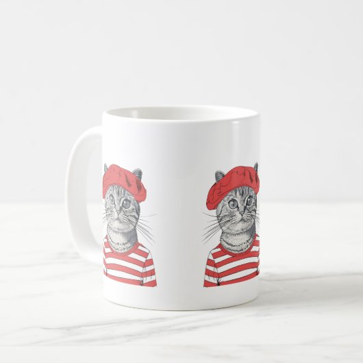 Chic Parisian Cat Tasse (Vorderseite Links)