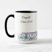 Chic Parisian Window Haussmann Style Custom Name Tasse (Links)
