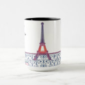 Chic Parisian Window Haussmann Style Custom Name Tasse (Zentrum)