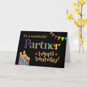 Chic Partner Candles, Bunting Birthday Card Karte (Gelbe Blume)