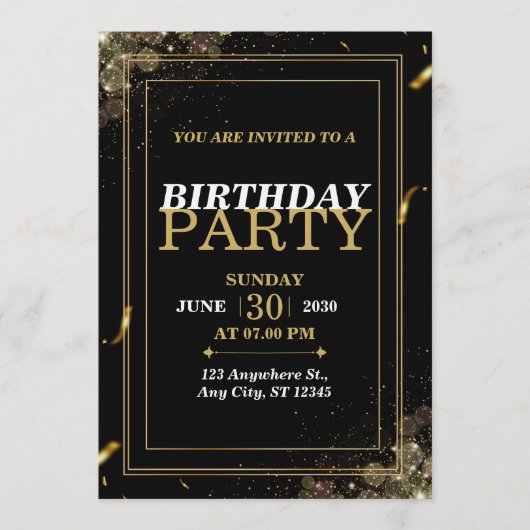 “Chic Pastel Birthday Invite – Modern Stylish Card Einladung (Vorderseite)